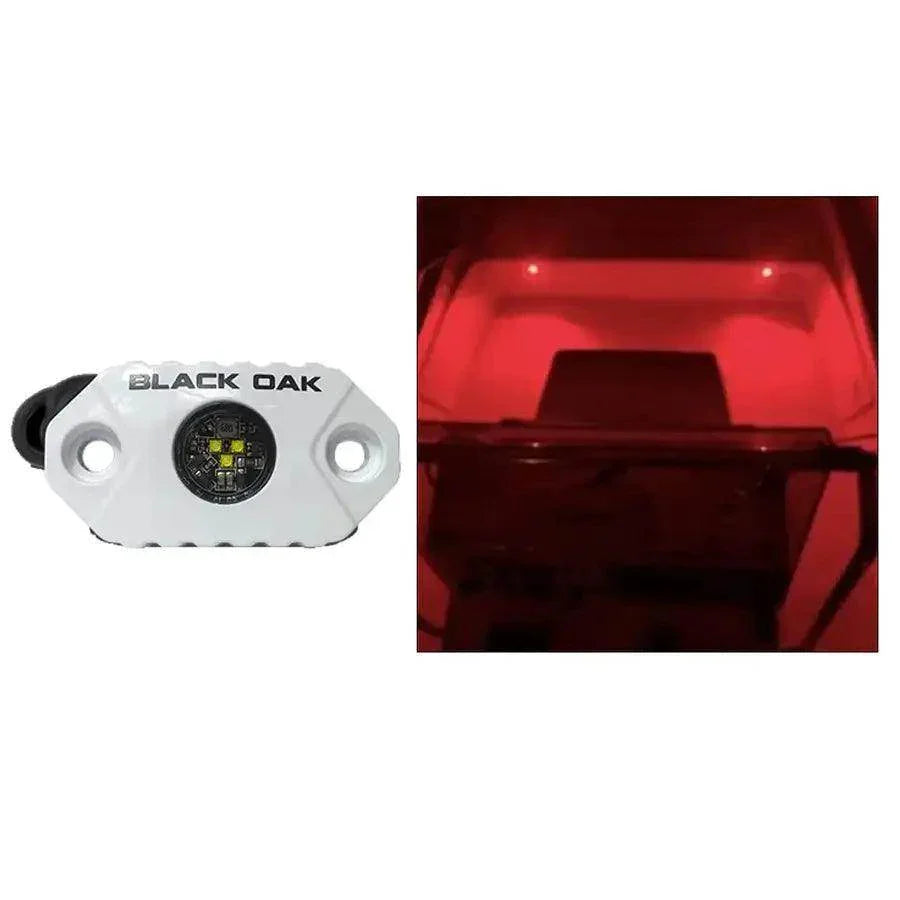 Black Oak Rock Accent Light - Red LEDs - White Housing [MAL-R] - Besafe1st
