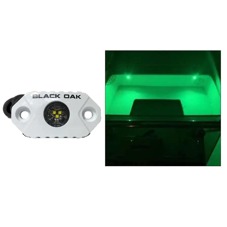 Black Oak Rock Accent Light - Green LEDs - White Housing [MAL-G] - Besafe1st® 