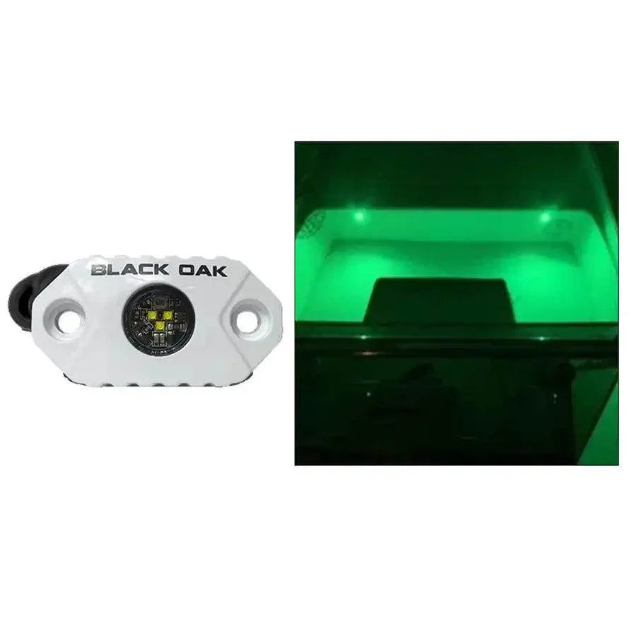 Black Oak Rock Accent Light - Green LEDs - White Housing [MAL-G] - Besafe1st