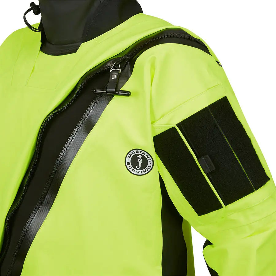 Mustang Sentinel Series Water Rescue Dry Suit - Fluorescent Yellow Green-Black - Large 1 Long [MSD62403-251-L1L-101] - Besafe1st® 