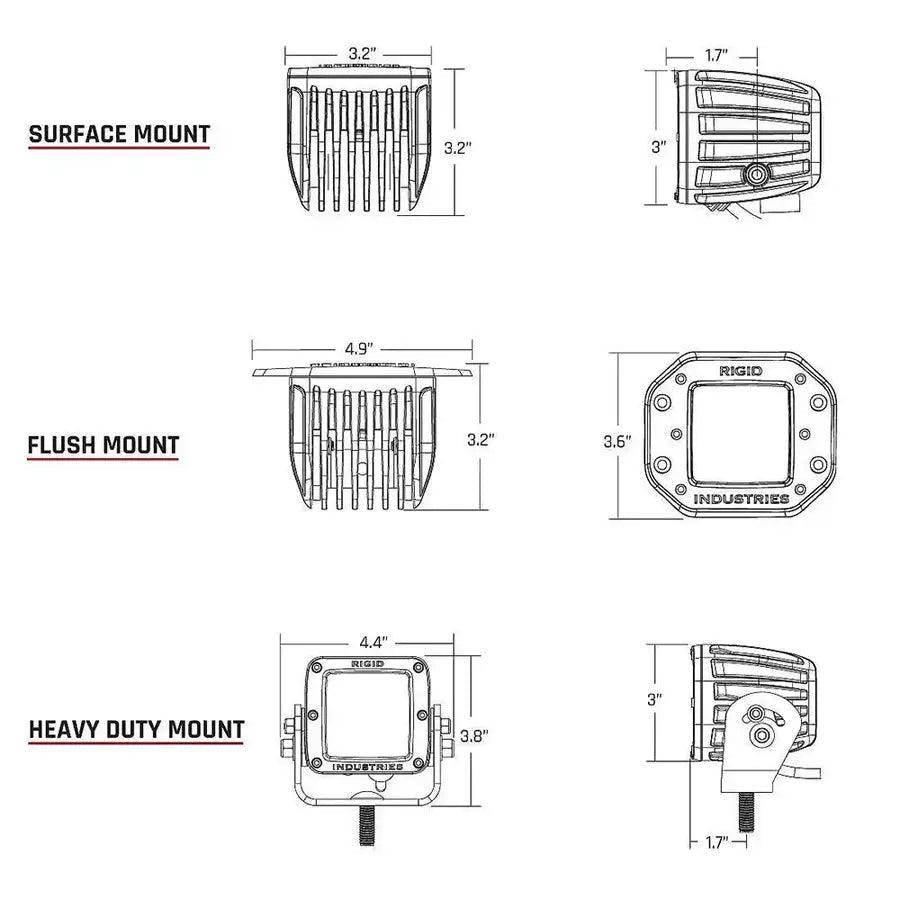 RIGID Industries D-Series PRO Flood Diffused Surface Mount Black Light - Pair [202513] RIGID Industries