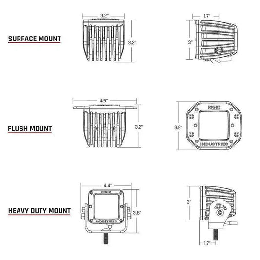 RIGID Industries D-Series PRO Flood Diffused Surface Mount Black Light - Pair [202513] RIGID Industries