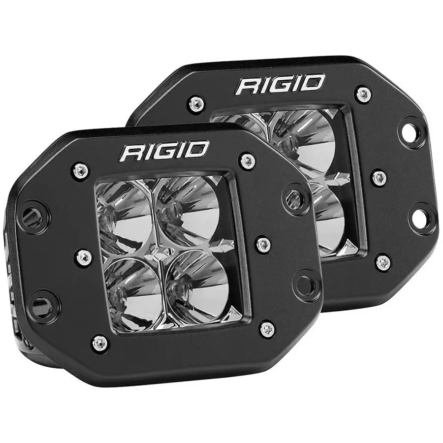 RIGID Industries D-Series PRO Flood Flush Mount Black Light - Pair [212113] - Premium Lighting  Shop now 