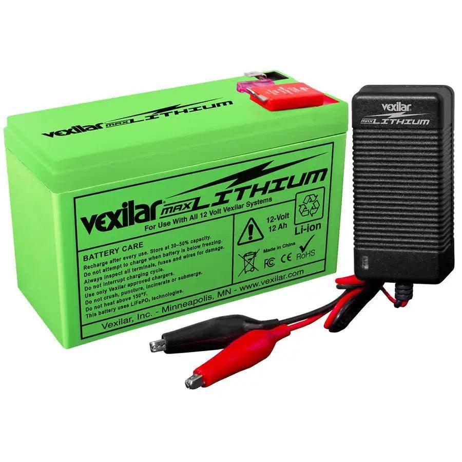 Vexilar 12V - 12 AH MAX Lithium Battery w/V-420L Rapid Charger [V-220L] - Besafe1st