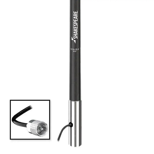 Shakespeare 5104 4 Classic VHF Antenna w/15' RG-58 Cable - Black [5104-BLK] - Besafe1st