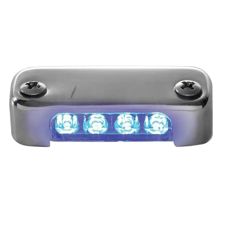 Attwood Blue LED Micro Light w/Stainless Steel Bezel Vertical Mount [6350B7] - Besafe1st® 