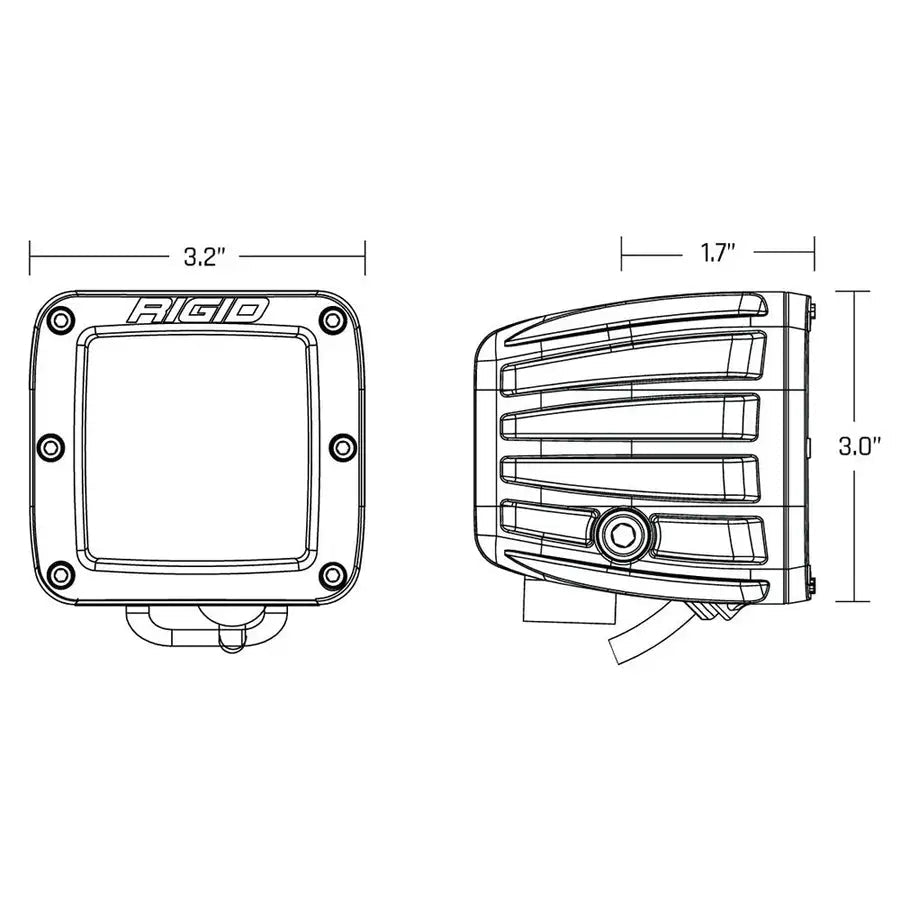 RIGID Industries D-Series Spot w/Amber Pro Lens - Pair [20252] Besafe1st™ | 