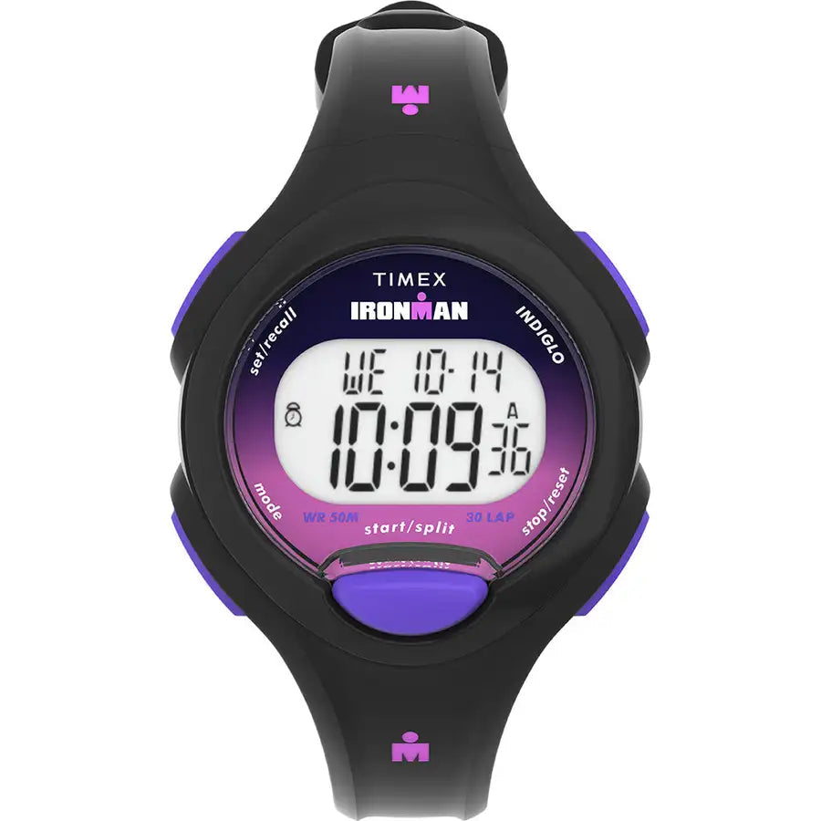 Timex Ironman Womens Essentials 30 - Black Case - Purple Button [TW5M55200] - Besafe1st®  